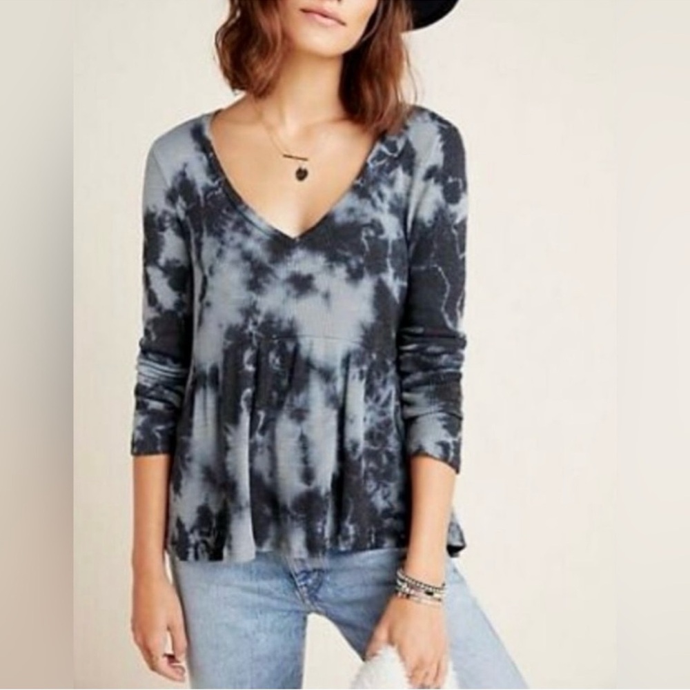 Anthropologie | T.La | Tie Dye V-neck Jill
Babydoll Peplum Top size small